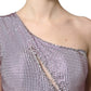 Dolce & Gabbana Purple Crystal OneShoulder EveningGown Dress