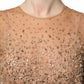 Dolce & Gabbana Brown Crystal Embellished Mermaid Gown Dress