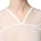 Dolce & Gabbana White Silk Sheer Draped Long Gown Dress