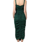Dolce & Gabbana Green Ruched Sweetheart Bodycon Midi Dress