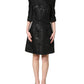 Dolce & Gabbana Black Floral Jacquard Flared A-line Dress