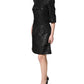 Dolce & Gabbana Black Floral Jacquard Flared A-line Dress