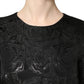 Dolce & Gabbana Black Floral Jacquard Flared A-line Dress