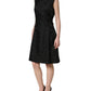 Dolce & Gabbana Black Floral Jacquard Sleeveless A-line Dress