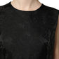 Dolce & Gabbana Black Floral Jacquard Sleeveless A-line Dress