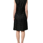 Dolce & Gabbana Black Floral Jacquard Sleeveless A-line Dress