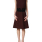 Dolce & Gabbana Maroon Lace Sleeveless Knee Length Dress