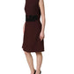 Dolce & Gabbana Maroon Lace Sleeveless Knee Length Dress