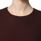Dolce & Gabbana Maroon Lace Sleeveless Knee Length Dress