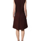 Dolce & Gabbana Maroon Lace Sleeveless Knee Length Dress