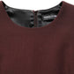 Dolce & Gabbana Maroon Lace Sleeveless Knee Length Dress