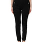 Dolce & Gabbana Black Viscose Mid Waist Skinny Trouser Pants