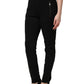 Dolce & Gabbana Black Viscose Mid Waist Skinny Trouser Pants