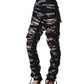 Dolce & Gabbana Black Logo Tape Cut Out Skinny High Waist Pants