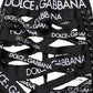 Dolce & Gabbana Black Logo Tape Cut Out Skinny High Waist Pants