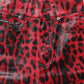 Dolce & Gabbana Red Leopard Skinny High Waist Denim Jeans