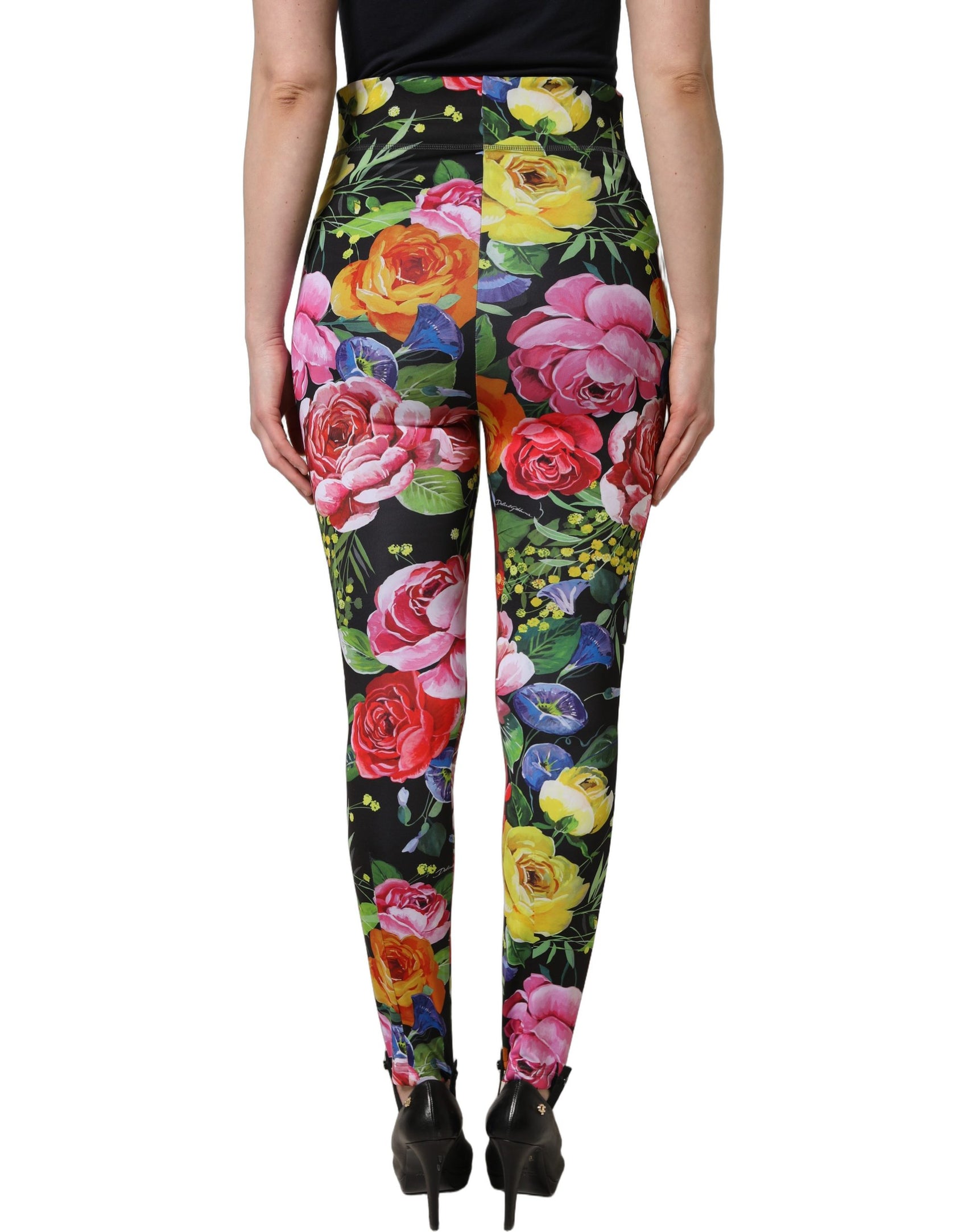 Dolce & Gabbana Multicolor Floral Stretch Jersey Leggings Pants