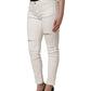 Dolce & Gabbana White Tattered Skinny Cotton Denim Jeans