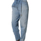 Dolce & Gabbana Blue Distressed Pleated Cotton Denim Jeans