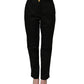 Dolce & Gabbana Black Tapered Leg Dress Cotton Trousers Pants