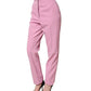 Dolce & Gabbana Pink High Waisted Polyester Trouser Pants