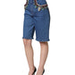 Dolce & Gabbana Blue Cotton Embellished BermudaDenim Shorts