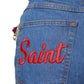 Dolce & Gabbana Blue Cotton Embellished BermudaDenim Shorts