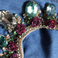Dolce & Gabbana Blue Embellished Wide Cropped Denim Jeans