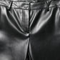 Dolce & Gabbana Black PU Leather High Waisted Trouser Pants