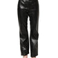 Dolce & Gabbana Black PU Leather High Waisted Trouser Pants