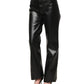 Dolce & Gabbana Black PU Leather High Waisted Trouser Pants