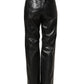 Dolce & Gabbana Black PU Leather High Waisted Trouser Pants