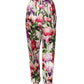 Dolce & Gabbana Multicolor Floral Print Tapered Trouser Pants