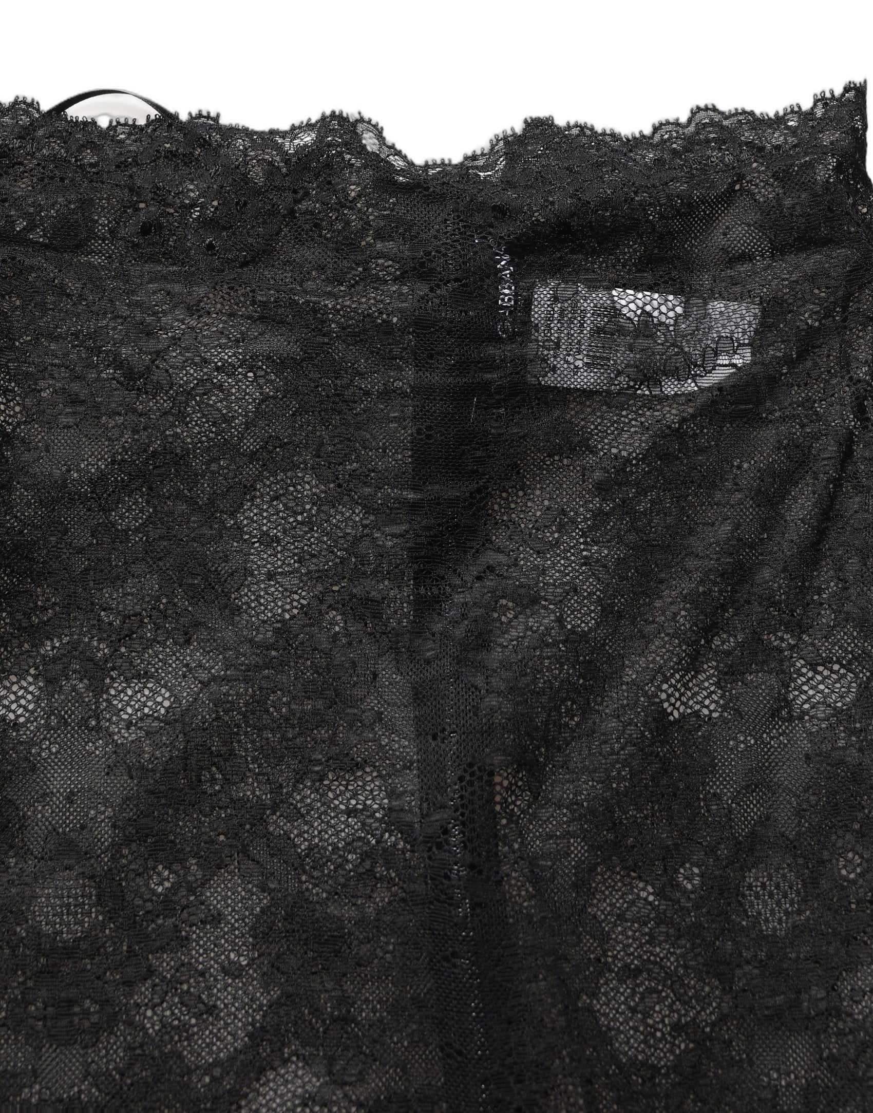 Dolce & Gabbana Black Floral Lace High Waist KneeLength Skirt
