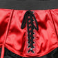 Dolce & Gabbana Red Satin Corset Style High Waist Mini Skirt