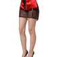 Dolce & Gabbana Red Satin Corset Style High Waist Mini Skirt