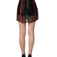 Dolce & Gabbana Red Satin Corset Style High Waist Mini Skirt