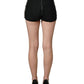 Dolce & Gabbana Black Rhinestone High Waist Hotpants Shorts