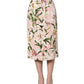 Dolce & Gabbana Pink Lilium Print High Waist Pencil Skirt