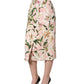 Dolce & Gabbana Pink Lilium Print High Waist Pencil Skirt