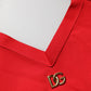 Dolce & Gabbana Red Viscose Sleeveless Halter Crop Tank Top