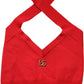 Dolce & Gabbana Red Viscose Sleeveless Halter Crop Tank Top