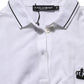 Dolce & Gabbana White Crown Cotton Short Sleeves Polo Top