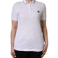 Dolce & Gabbana White Crown Cotton Short Sleeves Polo Top
