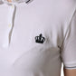 Dolce & Gabbana White Crown Cotton Short Sleeves Polo Top