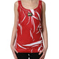 Dolce & Gabbana Red White Abstract Cotton Sleeveless Tank Top