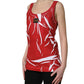 Dolce & Gabbana Red White Abstract Cotton Sleeveless Tank Top