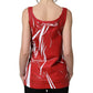 Dolce & Gabbana Red White Abstract Cotton Sleeveless Tank Top