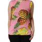 Dolce & Gabbana Pink Pineapple Roundneck Sleeveless Tank Top