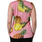 Dolce & Gabbana Pink Pineapple Roundneck Sleeveless Tank Top
